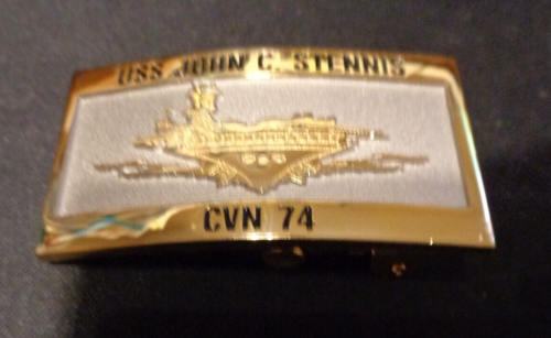 USS JOHN STENNIS CVN-74 Brass USN Belt Buckle New W/ Out Tag FEMALE - Picture 5 of 11