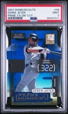 Derek Jeter 2001 Donruss Elite Prime Numbers DieCut Card #5B •  PSA 9 Pop 4