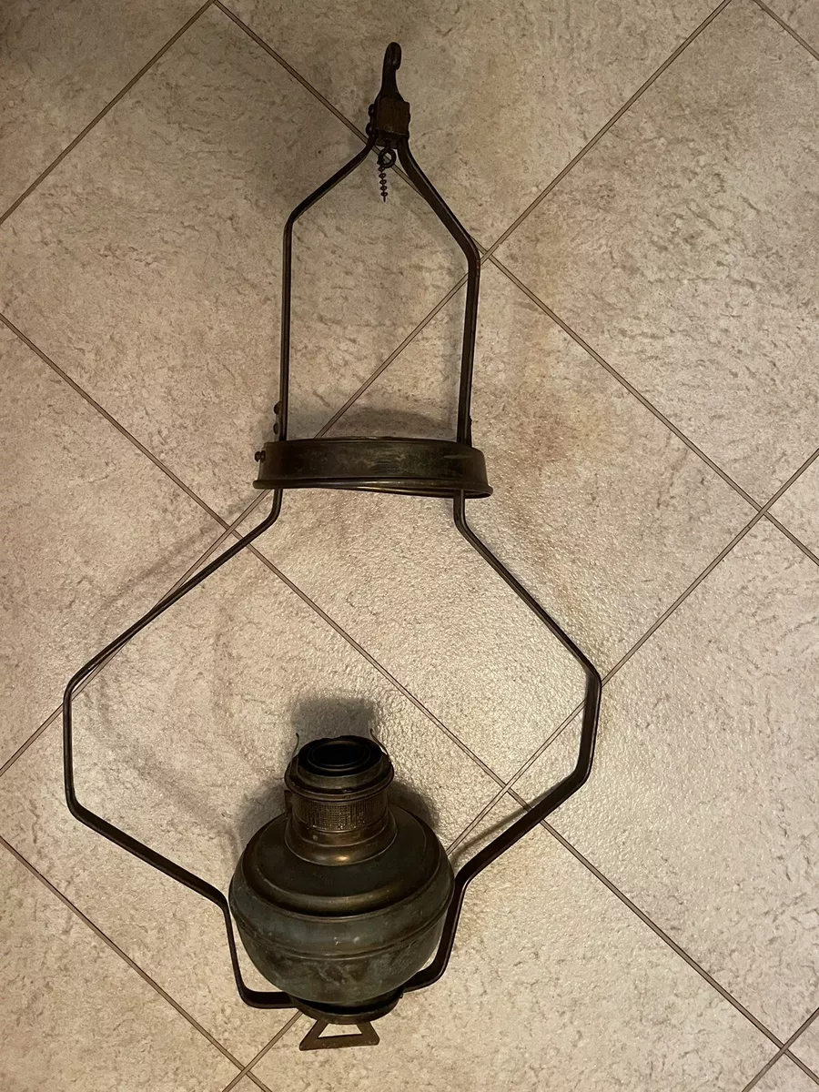 Antique hanging oil lamp parts deals