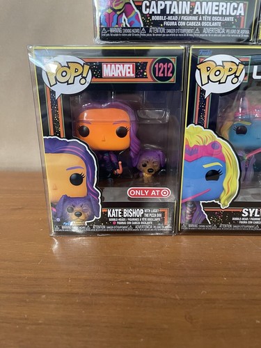Lot Of 5 Target Black Light Exclusives Marvel / 5 Funko Pops Disney Marvel  - Picture 2 of 13