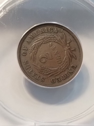 1865 FANCY 5 2 CENT COIN ROTATED DIES DIE BREAK EF 40 EXTRA FINE CIVIL WAR ERA - Picture 9 of 17