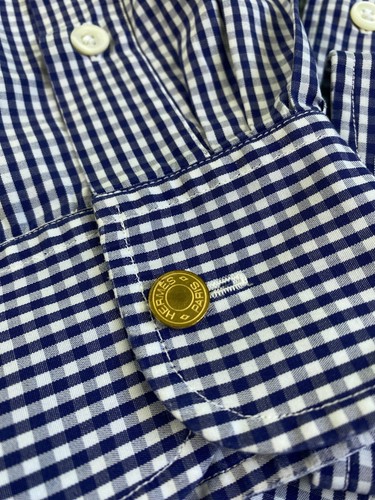 Vintage Hermes Paris Iconic Striped Luxury Casual Working Shirt Size 42 - Picture 12 of 15