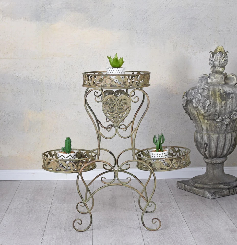 3Stufen Blumenständer Metall Pflanzentreppe Landhausstil Blumenregal Pflanzregal - Bild 3 von 4