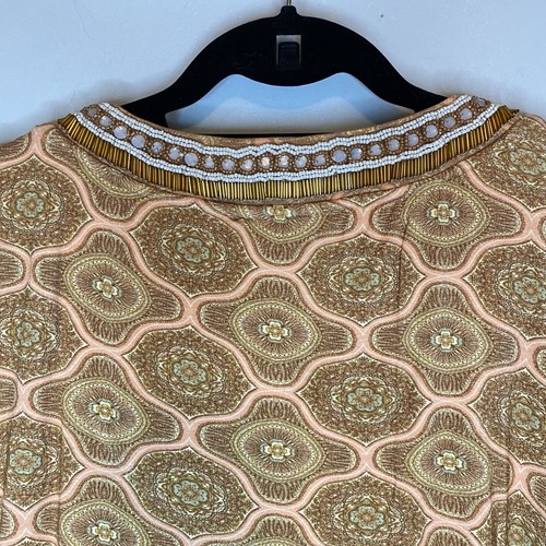NWT Soft Surroundings Lillia Beaded V Neck Print Tunic Top 3/4 Sleeves Sz M $110 - Picture 6 of 14