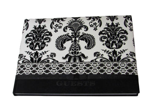 Blank Book C.R.Gibson Guest Book Wedding Anniversary Retirement Retro Damask - Imagen 3 de 6