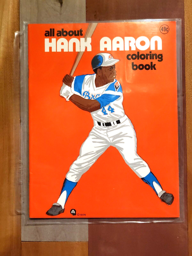 1974 All About HANK AARON Coloring Book New Unused MINT Rare - Picture 5 of 6