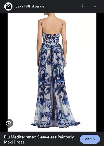 Dolce&Gabbana Blu Mediterraneo Sleeveless Painterly Maxi Dress - Picture 4 of 19
