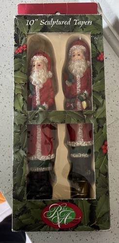VTG Robert Alan Candle Company - Santa Claus 10” Sculptured Tapers - NEW - Picture 1 of 4