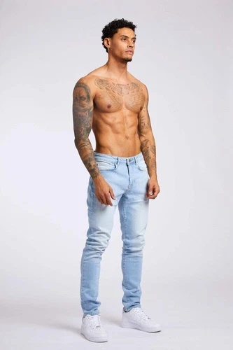 Neu Herren Jeans Slim Fit Skinny Stretch Denim Hose Baumwollhose Einfarbig - Bild 12 von 29