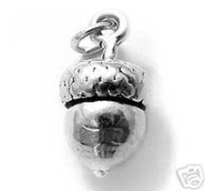 Guaranteed 925 Sterling Silver 3D Heavy Acorn Charm Pendant