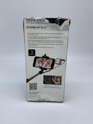 Pro Charge Selfie Stick For Smartphones W/ Built in Flash BLACK #9 - Picture 2 of 4