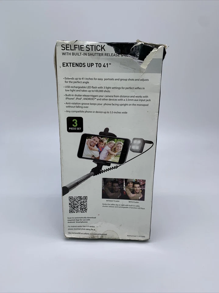 Pro Charge Selfie Stick For Smartphones W/ Built in Flash BLACK #9 - Image 2 of 4
