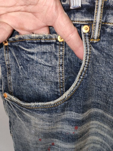 NWT Purple Brand P002 Paint Splatter Button Fly Denim Jeans - Men's 40W x 36L - Picture 2 of 9