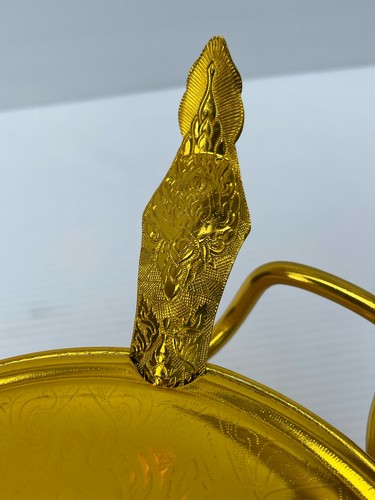Vintage Style Thai Serving Bowl Rice Soup Gold Aluminium Size 20 cm with Ladle - Picture 9 of 60