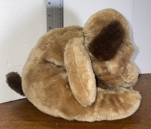 Peluche cachorro perro rafateador 1986 peluche caído marrón bronceado arrugas cachorro de colección - Imagen 8 de 15
