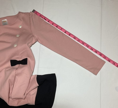 Gymboree Girls' Size 7 Pleated Ponte Bow Strawberry Cream & Black Dress NWT - Picture 6 of 8