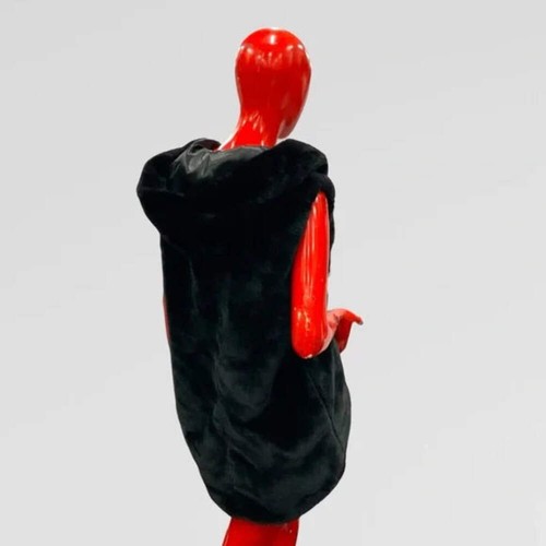 Men | Women Luxury Black Faux Fur Hooded Vest NWT - Picture 3 of 5