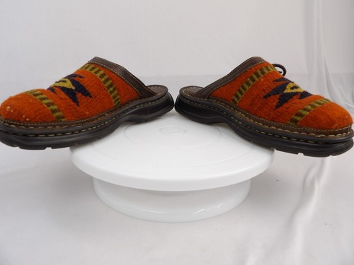 Born Slip-on Clogs Size 8 M Wool & Leather Aztec S. West Handcrafted In Mexico - Picture 6 of 8