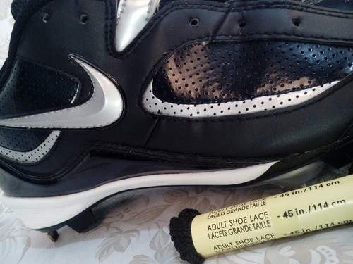 Nike Slasher Baseball Cleats Men's US Size 8.5 Black Silver White FREE SHIPPING - Picture 11 of 12