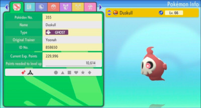 Pokemon Strahlender Diamant & Leuchtende Perle 6IV Shiny DUSKULL MAX EVs