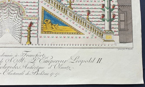 Stampa antica colori originali chinea francoforte 1790 imperatore leopoldo II - Imagen 4 de 10