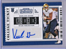Keelan Doss 2019 Panini Contenders Draft Picks Autograph Rookie