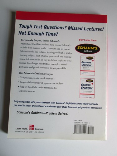 Japanese Vocabulary Schaum's Outlines Practice Review Study Guide Eguchi BK360 - Picture 4 of 4