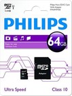 Philips 64GB Class 10 Micro SD SDXC Memory Card with Full Size Adapter