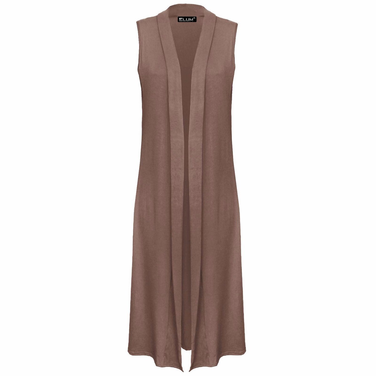 New Women Ladies Sleeveless Long Waistcoat Open Boyfriend Maxi