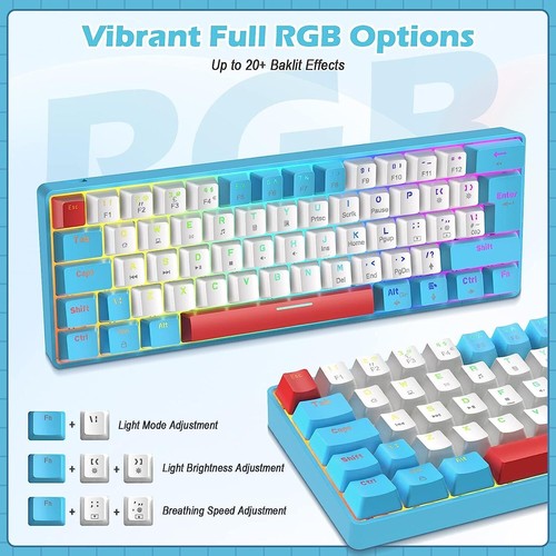 Wired Mechanical Gaming Keyboard and Mouse Combo RGB +Coiled Aviator C Cable - Picture 2 of 15