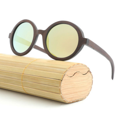 Hot Natural Bamboo Handmade Wood Polarized Sunglasses Mirrored Wooden Glasses