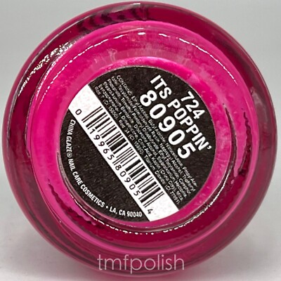 Brand New China Glaze Nail Polish - It's Poppin - Full Size