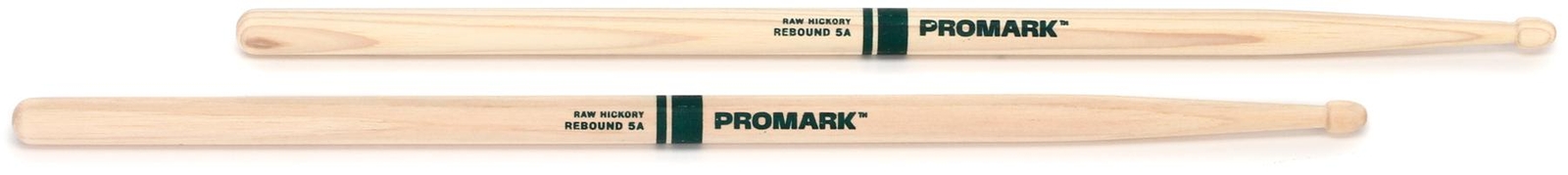 Барабанные палочки Promark Rebound - Необработанный гикори, 5 штук в упаковке
