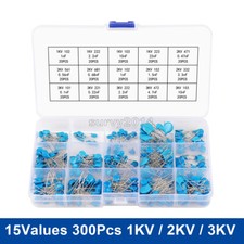 15 value 300pcs High Voltage Ceramic capacitors Assortment assorted Kit with box