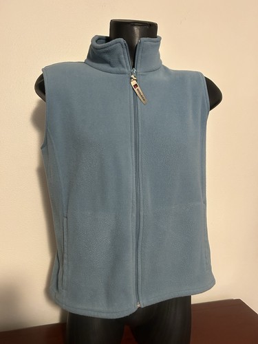 Woolrich Vest Womens Medium Teal ?Fleece Vest Zip Pockets Outdoors Rare M