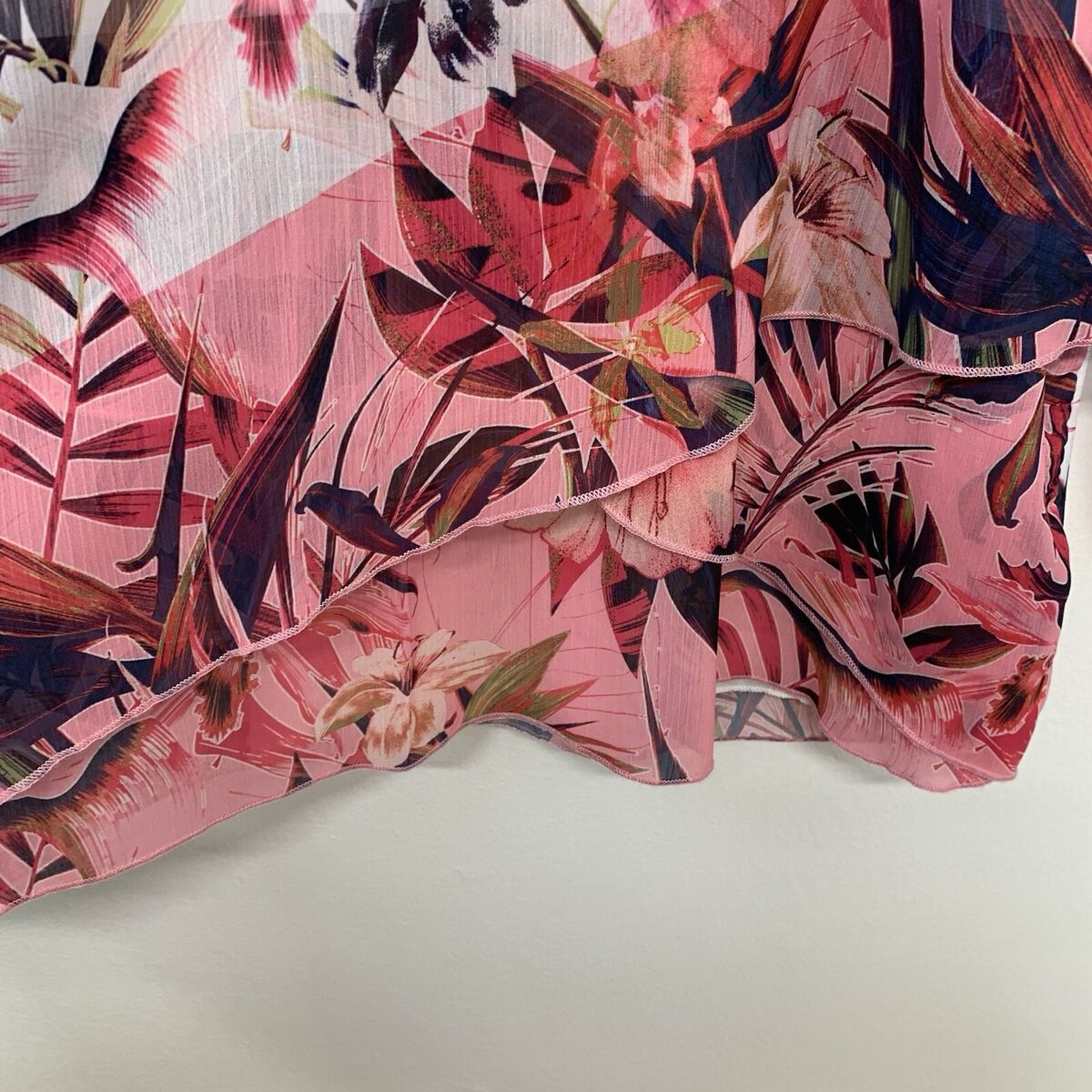 JM Collection Top Woman Pink XL Pink Floral Tiered Beaded JM Collection Top Woman Pink XL Pink Floral Tiered Beaded