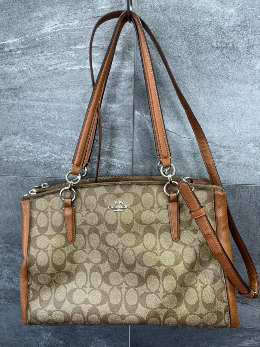 Coach Brown/Beige Signature Coated Canvas and Leather Christie