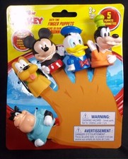 Mickey Mouse Clubhouse vinyl finger puppets Mickey Donald Goofy Pluto Pete NEW