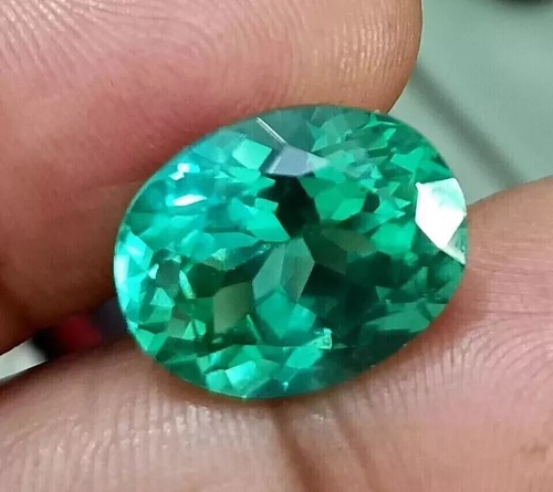 AAA++ 10 CT+ Flawless Natural Green Emerald Oval Cut Loose Certified Gemstone - Picture 4 of 5