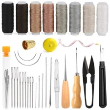 Leather Sewing Kit Upholstery Repair Kit for Furniture Canvas Weave Leather