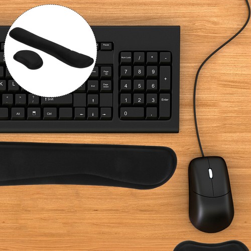 Memory Foam Wrist Guard Set Ergonomic Mouse Rest Pad for Computer - Afbeelding 10 van 12