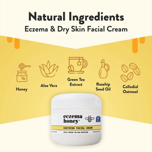 ECZEMA LOTION Soothing Facial Cream Dry Skin Repair 2oz 2 Pack ECZEMA HONEY - Picture 6 of 7