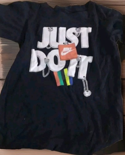 NIKE Niños Talla 6 Azul Marino Camiseta Swoosh Just Do It - Imagen 1 de 4