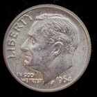 90% Silver - UNC 1964 Roosevelt Dime Uncirculated Condition - 03-1