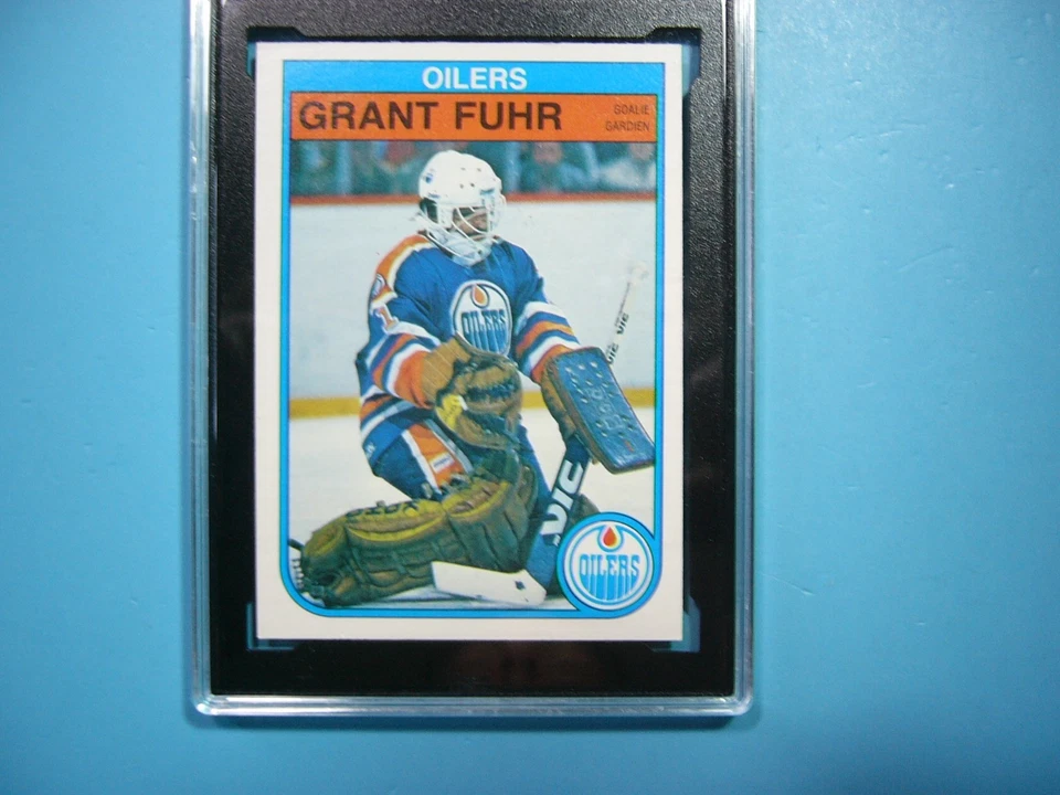 Tarjeta de hockey 1982/83 O-PEE-CHEE NHL #105 Grant Fuhr Rookie RC KSA 9 MT nítida + OPC Foto 3 de 4