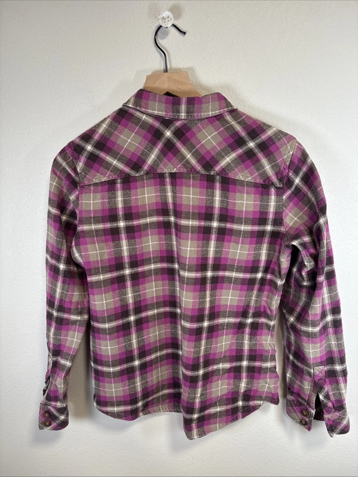 Camisa de franela Dickies WORK M para mujer mediana púrpura a cuadros abotonada Foto 3 de 3