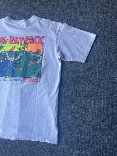 Vintage 90s Gordon and Smith 976 Rat Pack Surf Tee Shirt White Size Large USA - Picture 7 of 11