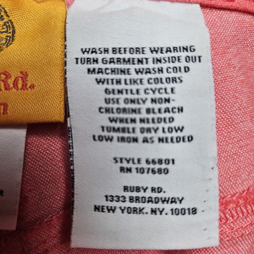 Ruby Rd Capri Pants Size 18 W Stretch Coral Pink Pockets Lace Hem New With Tags - Picture 7 of 8
