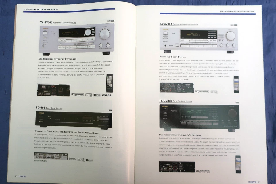 ONKYO Jahreskatalog 1998- 1999, 35S. Audio + Video/ Kinosound, top Zustand! - Imagem 2 de 4