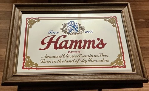 Vintage HAMMS Beer Pub MIRROR Sign  15 Inch x 21 Inch ***tk